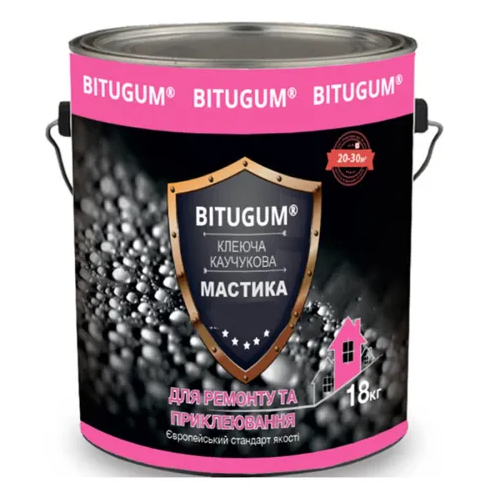 Мастика клеящая каучуковая BITUGUM 18 кг — фото, цена 1177,00 грн