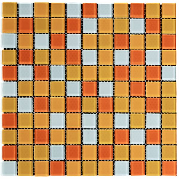 Мозаика из декоративного стекла 298х298х4,5мм Оранжевая Sticker Wall — фото, цена 115,00 грн