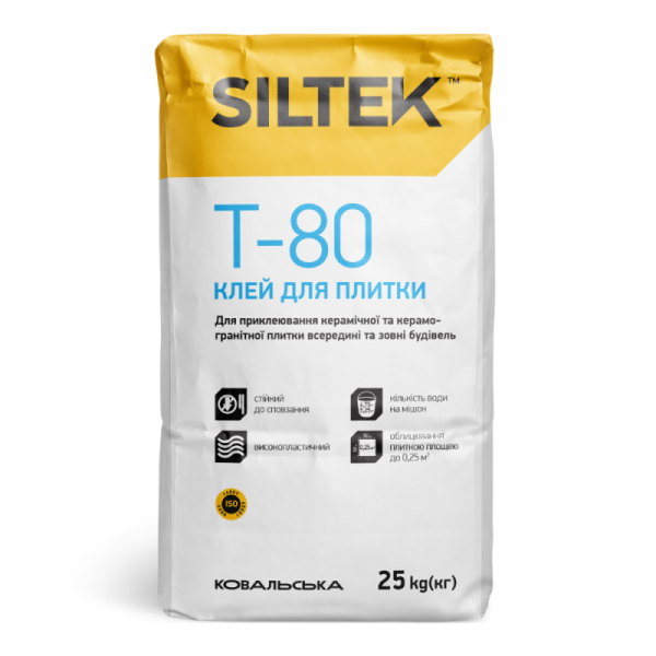 Клей для плитки Siltek T-80 (25кг) Siltek — фото, ціна 255,00 грн