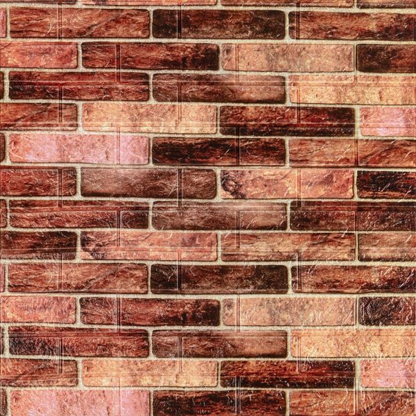 Самоклейка 3D панель стінова 770х700х3мм Коричнева цегла — фото, ціна 69,00 грн