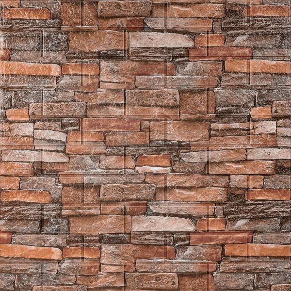Самоклеюча 3D панель 770x700x3мм Коричнево-руда цегла — фото, ціна 69,00 грн