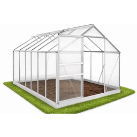 Садова теплиця з полікарбонату 7,22 м² (3,8 х 1,9 х 1,95 м), Прозора