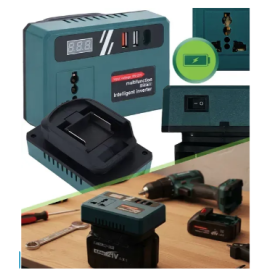 Аккумуляторный инвертор напряжения (18–21 В → 220 В) 150 Вт, портативный аккумулятор для зарядки устройств (USB, USB-C)