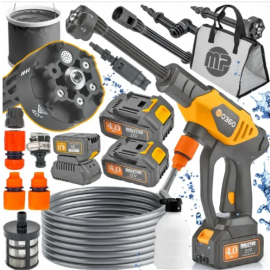 Акумуляторна мийка високого тиску MAJSTER PRO MP-0360 1000 Вт 60 бар, 2 АКБ 4Ah, піногенератор