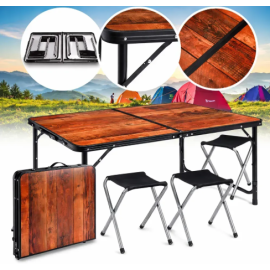 Розкладний туристичний стіл-валіза+ 4 стільці, комплект садових меблів
