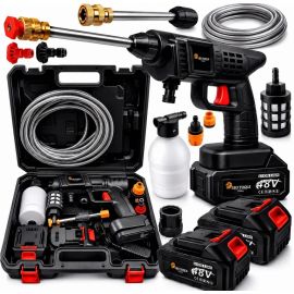 Акумуляторна мийка високого тиску LEO TOOLS 48V + 2 акумулятори (Польща) — Купити Автотовари — автопилососи, троси, каністри, пускозарядні та зарядні пристрої, акумуляторні мийки