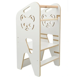 Дитячий кухонний стілець (вежа) Монтессорі для дітей до 50 кг — безпечний кухонний помічник, Білий