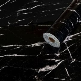 Самоклеюча стінова PET плитка у рулоні 600х3000х2 мм чорна з білими вкрапленнями — Купити PET плитка для стін та стелі — самоклеюча інтер'єрна плитка пет