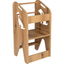 Дитячий кухонний стілець (вежа) Монтессорі для дітей — безпечний кухонний помічник, Коричневий