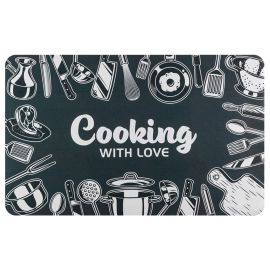 Вологопоглинаючий килимок 500х800х3мм з надписом Cooking — Купити Вологопоглинаючі килимки діатомітові для ванної, кухні та передпокою (швидковисихаючі протиковзкі килимки)
