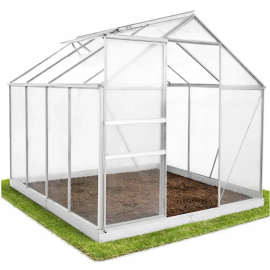 Садова теплиця з полікарбонату 4,75 м² (2,5 х 1,9 х 1,95 м), Прозора