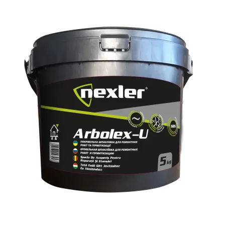 Покрівельна шпаклівка для ремонту стиків, швів і примикань NEXLER ARBOLEX-U, 5 кг — фото, ціна 525,00 грн