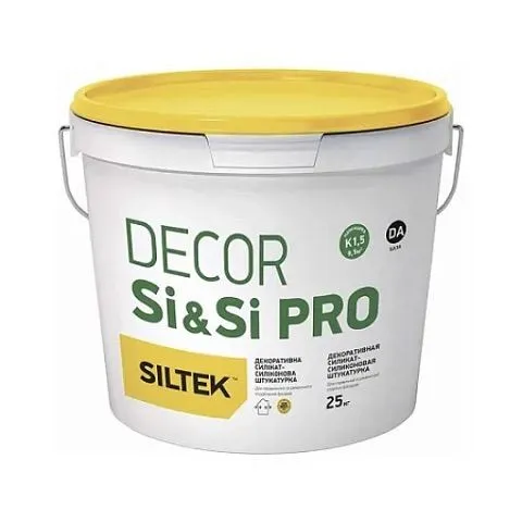 Siltek Decor Si & Si Pro Штукатурка декоративна силікат-силіконова, камінцева 1,5 мм, база DC (25 кг) Siltek — фото, ціна 2024,00 грн