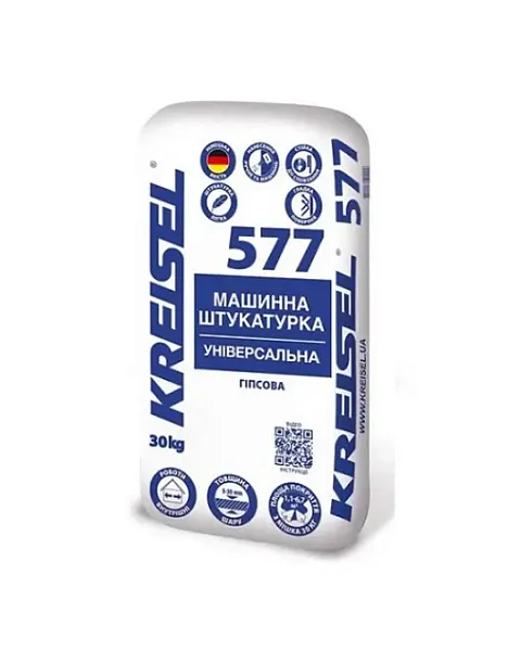 577 Машинна штукатурка універсальна гіпсова (30 кг) Kreisel — фото, ціна 335,95 грн