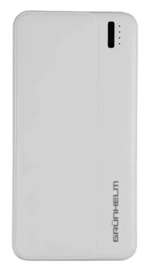 Power Bank - Портативна батарея 10.000 mAh. білий - GP-10W GRUNHELM — фото, ціна 524,00 грн