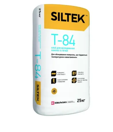 Т-84 Клей для облицювання камінів SILTEK (25кг) — фото, ціна 427,00 грн