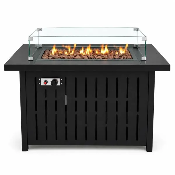 Газовый уличный обогреватель Gordon 13 кВт с эффектом пламени и защитным экраном для террасы, балкона, сада, ресторана (Черный) Gordon — фото, цена 17699,00 грн