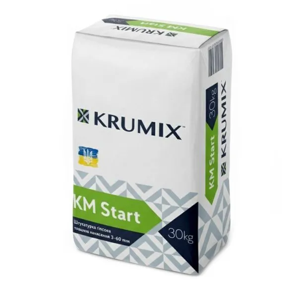 Штукатурка гипсовая стартовая Krumix Start 30 кг Krumix — фото, цена 272,00 грн