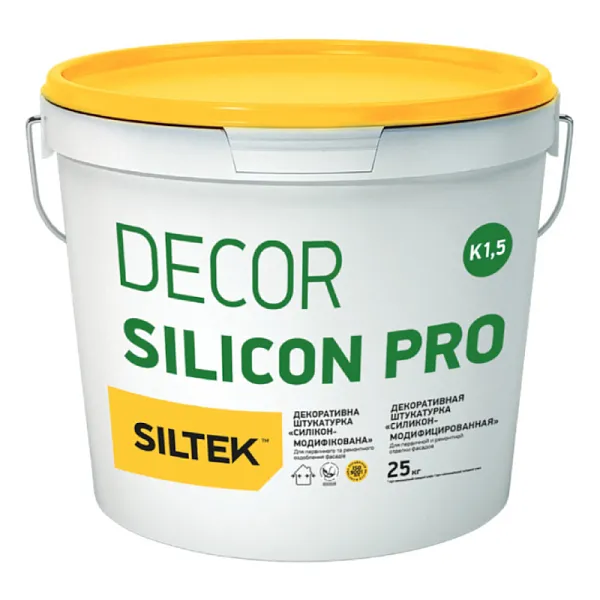 Siltek Decor Silicon Pro силіконова штукатурка камінцева 1,5 мм,база DC,25 кг Siltek — фото, ціна 2187,00 грн