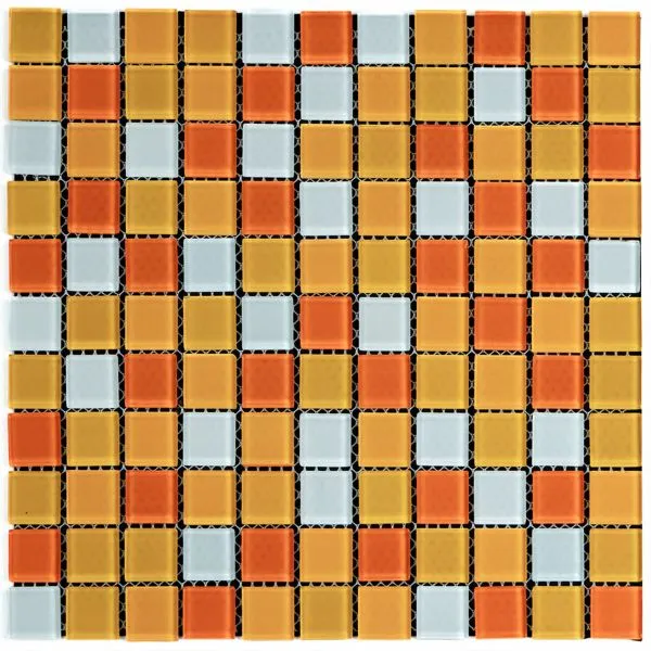 Мозаїка з декоративного скла 298х298х4,5мм Помаранчева Sticker Wall — фото, ціна 115,00 грн