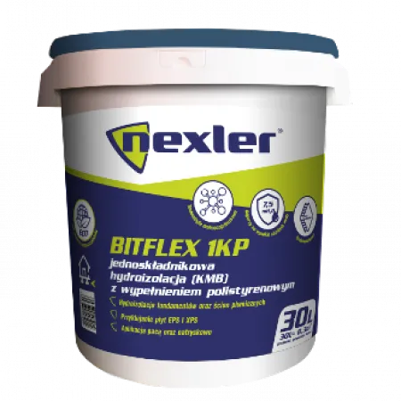 Товстошарова бітумна мастика з пінополістирольними кульками NEXLER BITFLEX 1KP 30 л — фото, ціна 3210,00 грн
