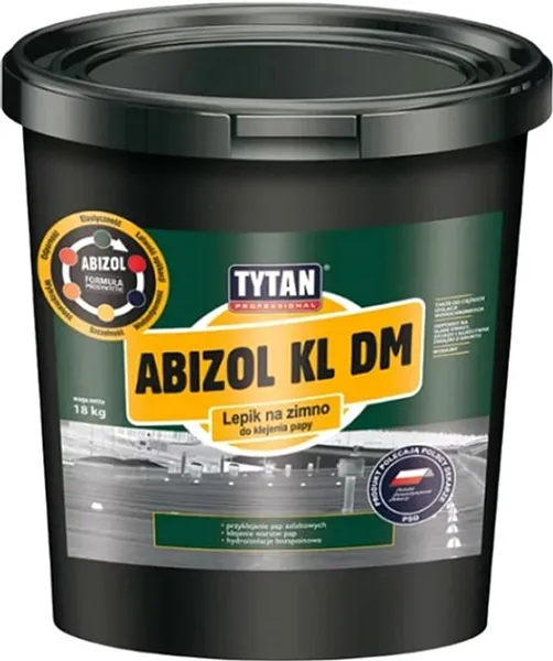 Tytan Abizol KL DM Мастика холодного застосування для рубероїда 18кг чорний ADR 3 PG III UN 1139 — фото, ціна 1314,23 грн
