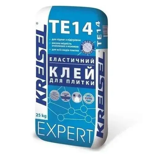 TЕ14 EXPERT Высокоэластичный клей для керамогранитной плитки и натурального камня (мешок 25 кг) — фото, цена 660,00 грн