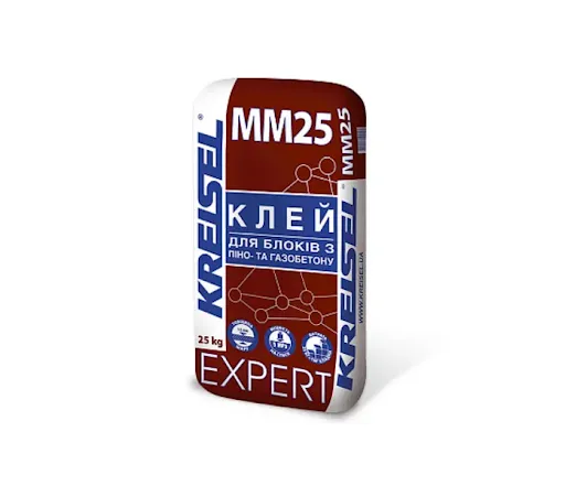 Клей Kreisel EXPERT ММ27 для кладки газоблоків, 25 кг Kreisel — фото, ціна 103,00 грн