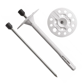 Дюбель 10х220мм, з оцинкованим сталевим цвяхом, з термоголовкою, з короткою зоною розпірної