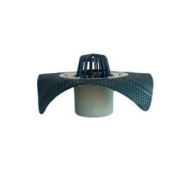 Трап-воронка з вертикальним виходом 100мм, нержавіючим фланцем і листоуловлювачем