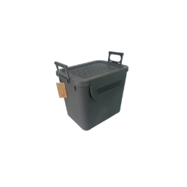 Органайзер пластиковий на 30л антрацит з кришкою 28,5*33*38см