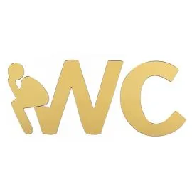 Зеркальный декор для ванной акриловый самоклеющийся WC золото 3 шт — Купить Самоклеючі дзеркала та дзеркальний декор