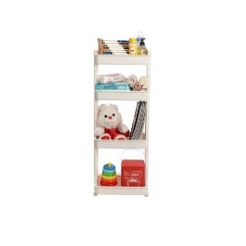 Полиця-органайзер чотирьохярусна на колесах пластикова, 38*23*90см