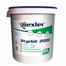 Бітумно-каучукова мастика на водній основі, клей для пінополістиролу NEXLER STYRBIT 2000, 20 кг — Купити Покрівельні матеріали — профнастил, мембрани, водостоки, шифер