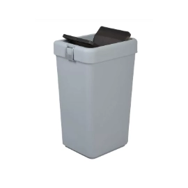 Відро для сміття на 40л пластикове сіре, з поворотною кришкою 35*28*59см