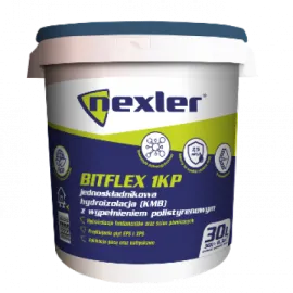 Товстошарова бітумна мастика з пінополістирольними кульками NEXLER BITFLEX 1KP 30 л — Купити Покрівельні матеріали — профнастил, мембрани, водостоки, шифер