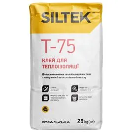 Клей для приклеювання теплоізоляції, мінеральних плит та пінополістиролу Siltek T-75 25кг