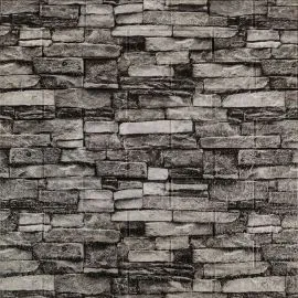 Самоклеюча 3D панель 770x700x3мм Графітова цегла