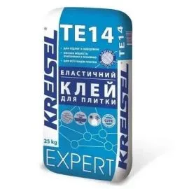 TЕ14 EXPERT Високоеластичний клей для керамогранітної плитки та натурального каменю (мішок 25 кг) — Купити Будівельний клей — для пінопласту, гіпсокартону, газоблоку, плитки