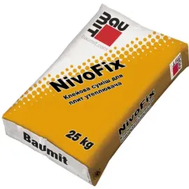 Фасадний клей для плит з пінополістиролу та мінеральної вати Baumit NivoFix, 25 кг — Купити Будівельний клей — для пінопласту, гіпсокартону, газоблоку, плитки