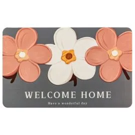 Вологопоглинаючий килимок 500х800х3мм Welcome home з квітками — Купити Товари для дому та саду — меблі, теплиці, садові обприскувачі