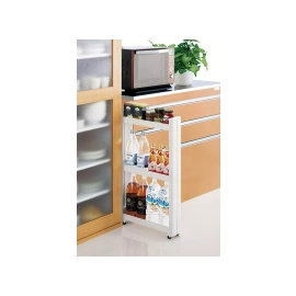 Полиця-органайзер трьохярусна на колесах пластикова, 49,5*14*80см