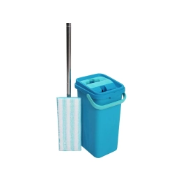 Набір для прибирання: відро з віджимом на два відділення 6+6л та швабра з мопом