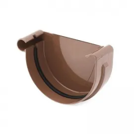Заглушка ринви ліва BRYZA 125мм, коричневий — Купити Покрівельні матеріали — профнастил, мембрани, водостоки, шифер